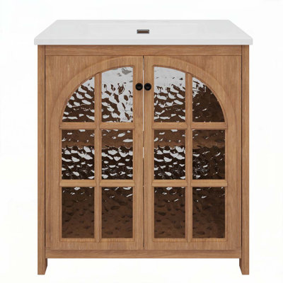 31" Farmhouse Bathroom Vanity with Ceramic Sink