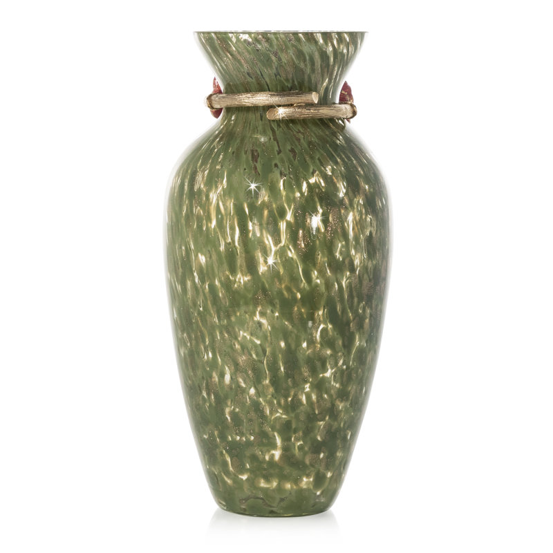 Green/Red 8.5" Ceramic Table Vase
