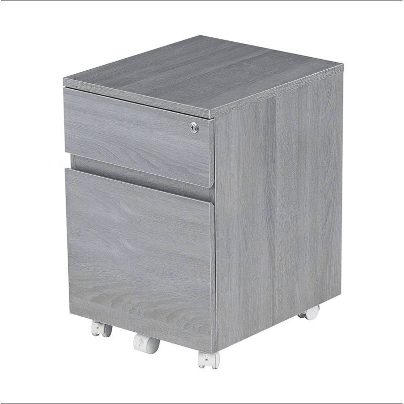 Classeur vertical à deux tiroirs avec serrure et rangement Rolling