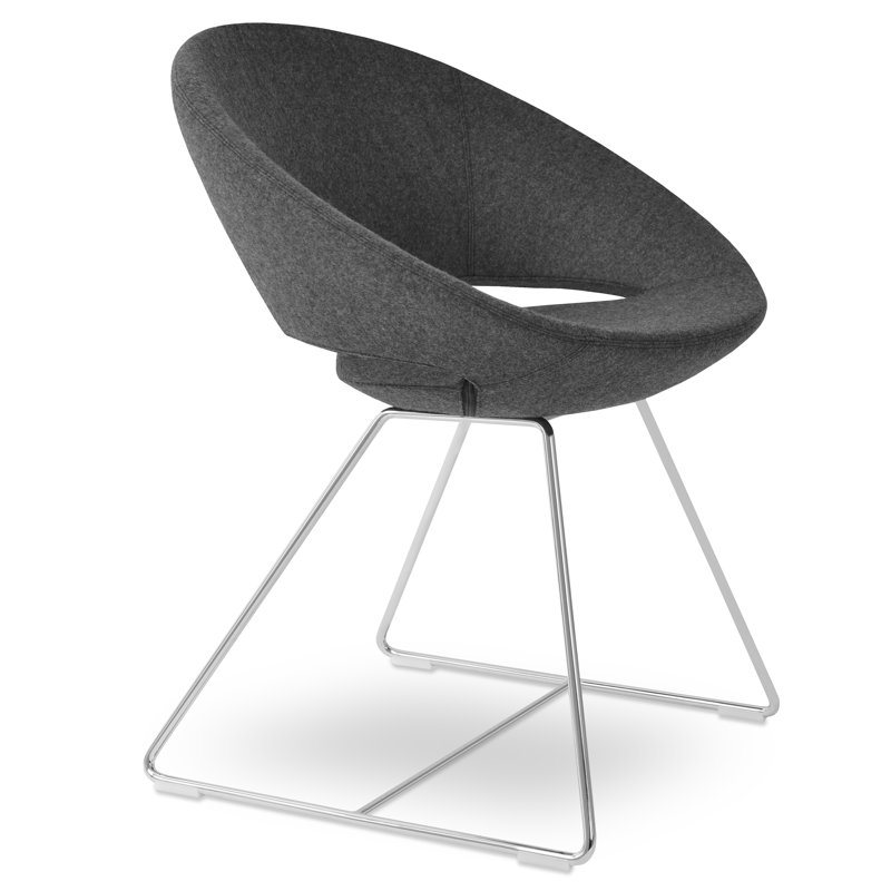 Fauteuil Crescent, Laine rose