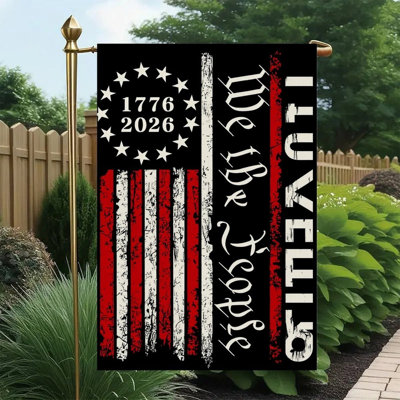 Drapeau américain rétro patriotique recto-verso pour le drapeau du jardin de la fête de l’Independance, 12 po x 18 po