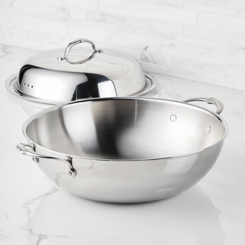 Probond® Luxe 14" Professional Clad Stainless Steel Wok With Dome Lid