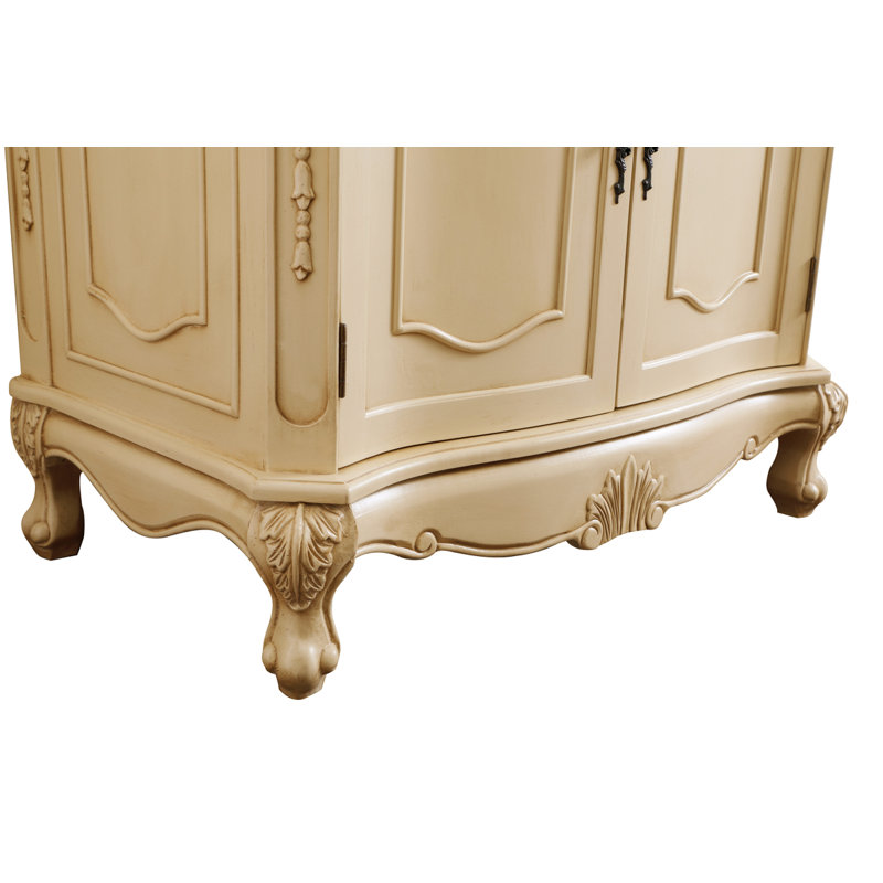 Ensemble de meuble-lavabo simple Lunette, Beige antique clair, Ivoire blanc, 36"