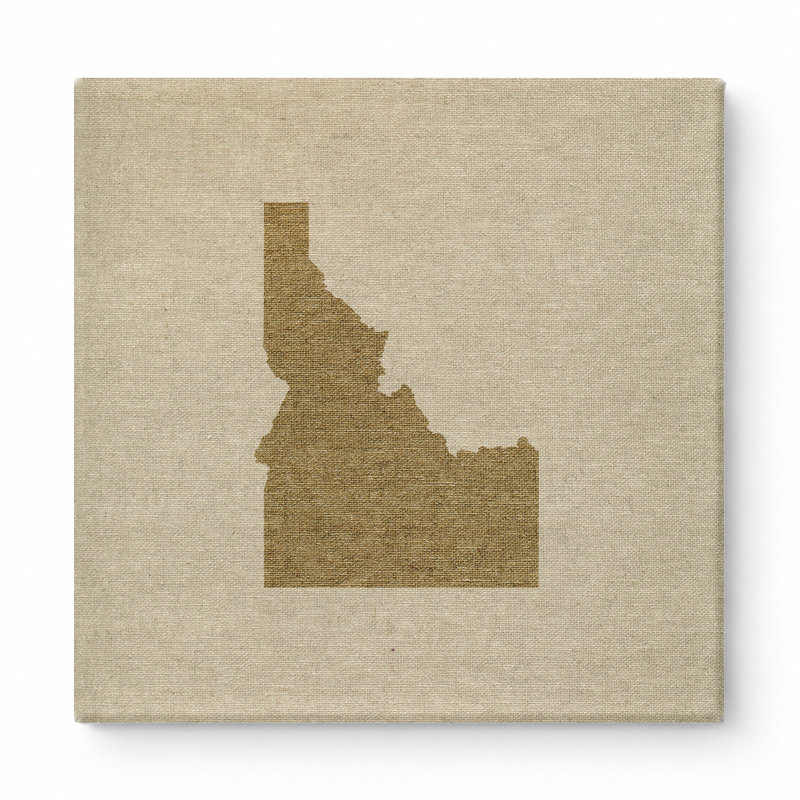 Idaho State Silhouette - art mural carré sur toile, 32" W x 32" H