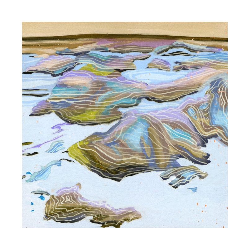 Art mural sur toile tendue - Melissa Wang «Ethereal Waves II», décoration murale pour le salon, la chambre à coucher ou le bureau - 18 x 18