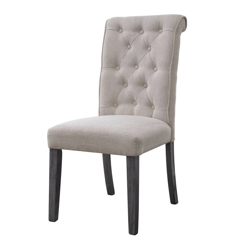 Ensemble de 2 chaises d'appoint en lin Yabeina