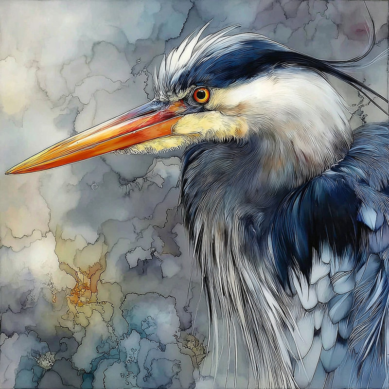 Art mural majestueux Heron Gaze