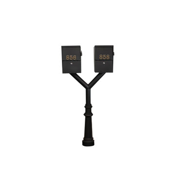 Penfield Twin Mailbox Post - 77.5'' Tall with Fluted Base - Multi-Mount Post