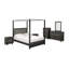 Ensemble de chambre à coucher 6 pièces Denali avec tête de lit pour grand lit réglable à DEL, 2 tables de chevet, miroir, commode et commode en bois - Finition gris brossé-1883039738-1958740743