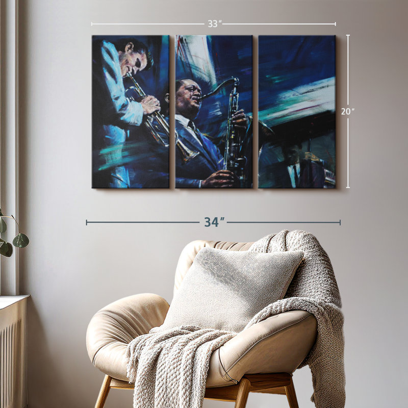 «Blue Cool Wall Art» sur toile, H 20 po x l 33 po x P 1,25 po