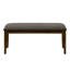 Banc, 44 po rectangulaire, rembourré, bois, salle à manger, cuisine, entrée, bois massif brun, tissu brun, transitionnel