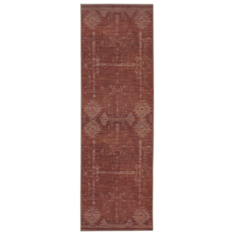 Tapis brun et ivoire Maril Maynor, Tapis de couloir 1 pi 6 po x 8 pi