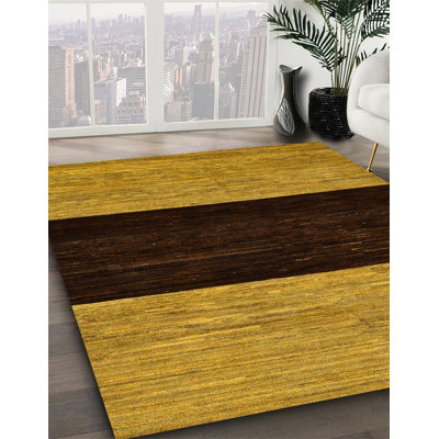 Tapis jaune en laine Power Loom
