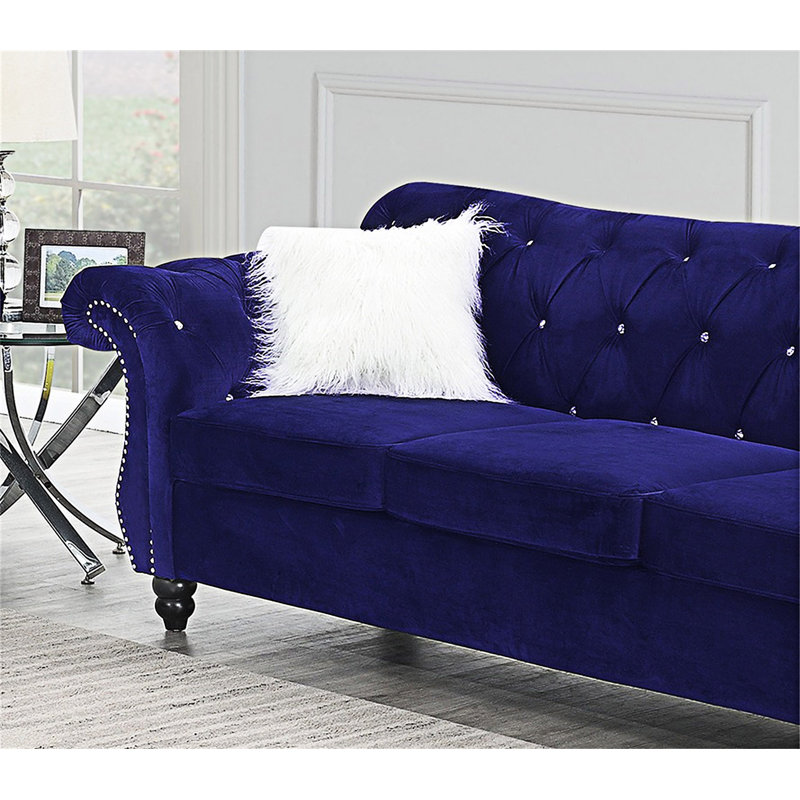 Ensemble de canapé capitonné rembourré, Indigo