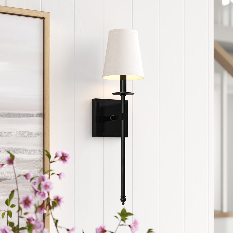 Barrett 1-Light Dimmable Wallchiere, 20" H x 5" W x 5" D, Matte Black