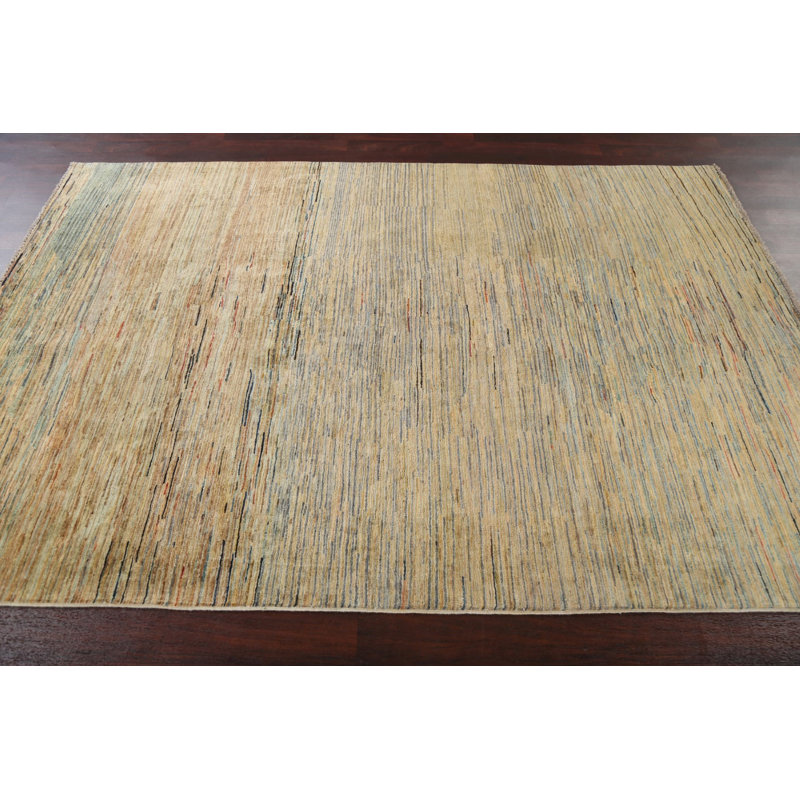 Tapis oriental en laine Torbe Contemporary Gabbeh Kashkoli noué à la main 6 x 8