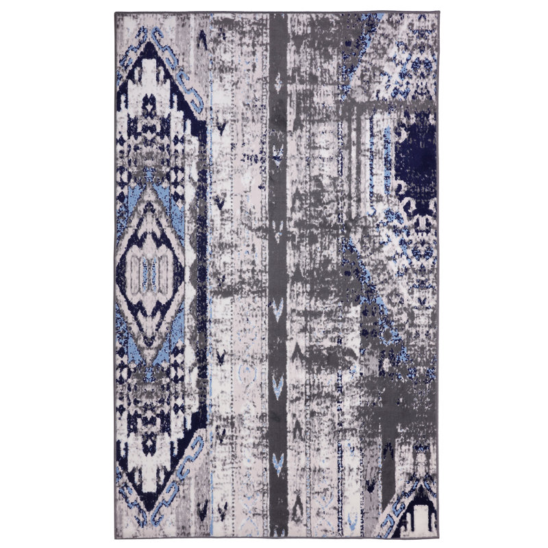 Tapis abstrait gris, Rectangle 3 pi 6 po x 5 pi 6 po
