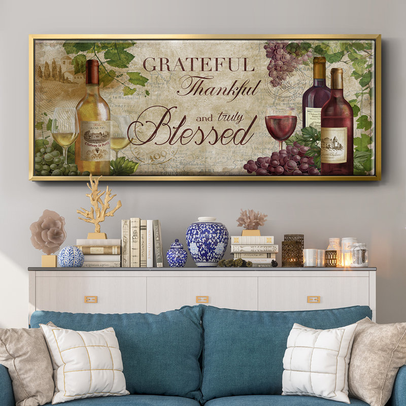 Grateful Wine - toile encadrée, H 8 po x l 20 po