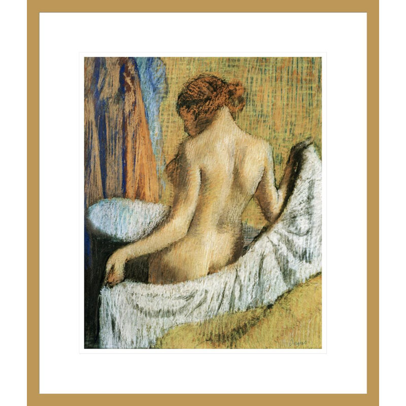 «After the Bath» par Edgar Degas, impression giclée sur cadre, H 20,46 po x l 17,75 po