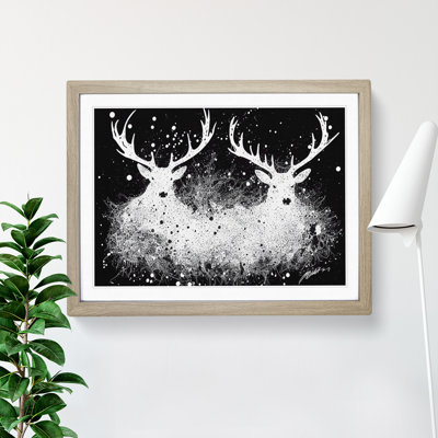 Two Stags Vol.2 Abstract - Single Picture Frame Painting