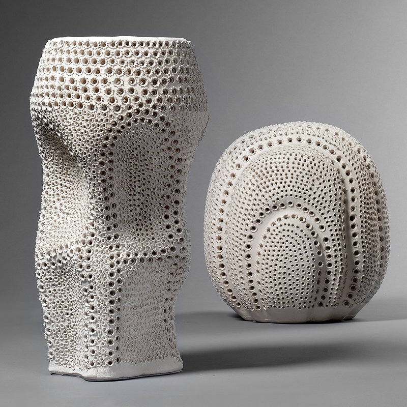 Handmade Ceramic / Porcelain Table Vase, White