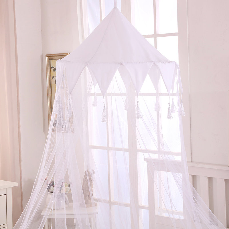  Lit à baldaquin pliable pour enfants, Blanc