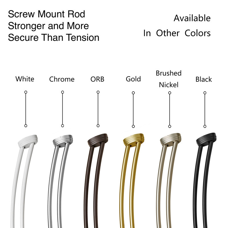 Bronze Wall Mounted Double Curved Aluminum Shower Rod