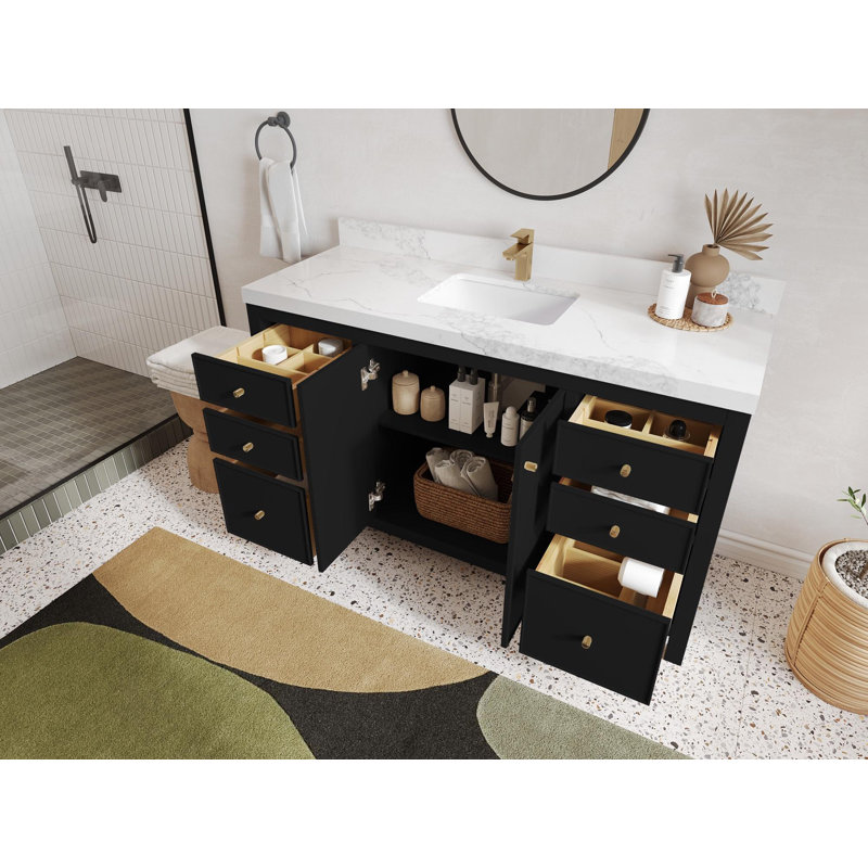 Meuble-lavabo simple 60 po avec plateau Chicago, Empira