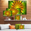 " Bright Yellow Fractal Flower on Green " Graphic Art Print-19241215