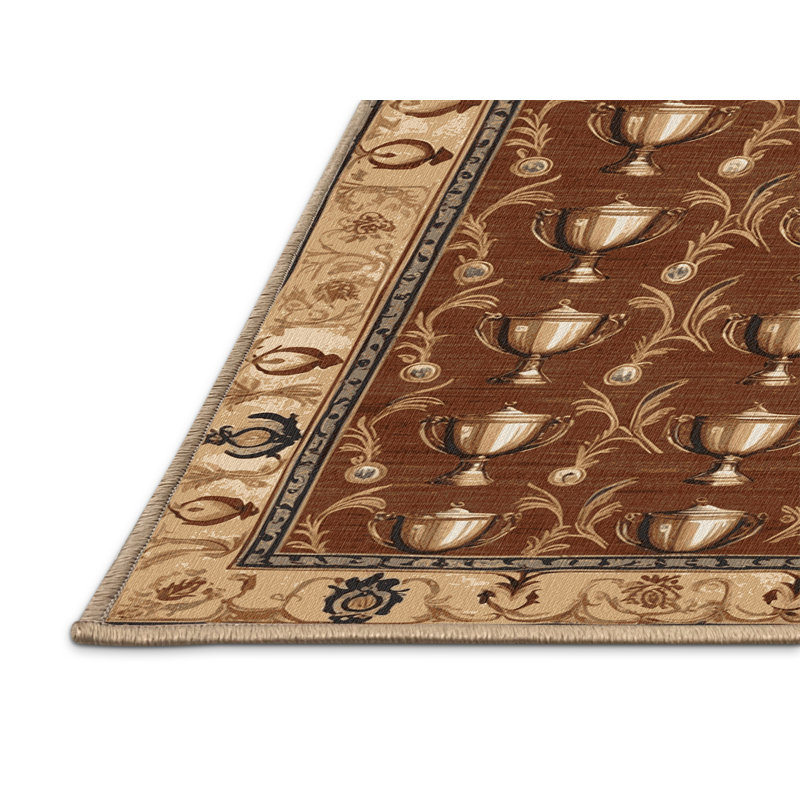 Tapis brun français lavable à la machine, Rectangle de 5 pi x 8 pi