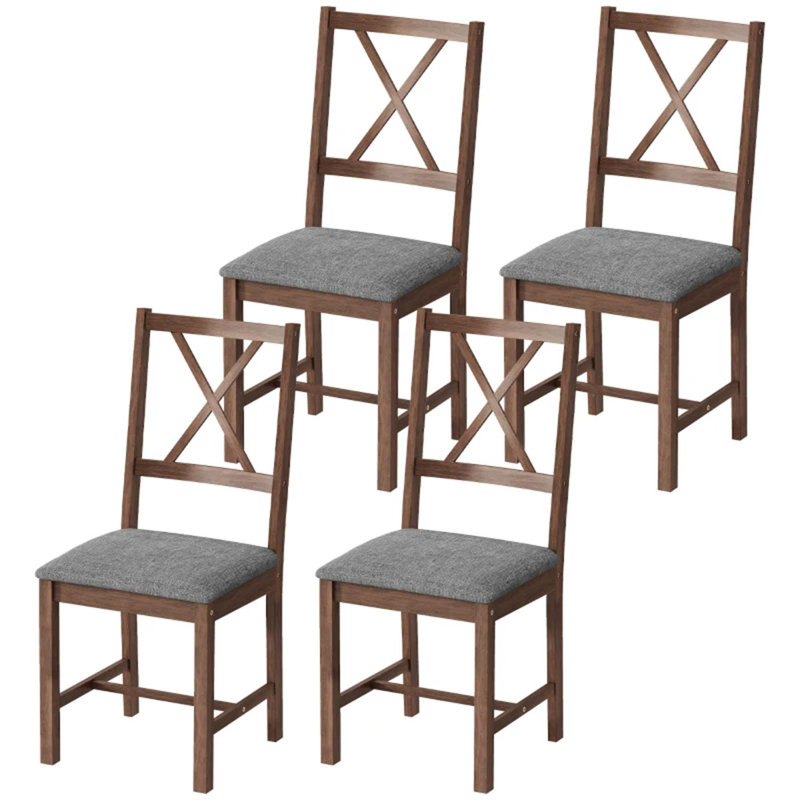 Farmhouse Dining Chairs Set of 4 with X-Back Comfort, 4