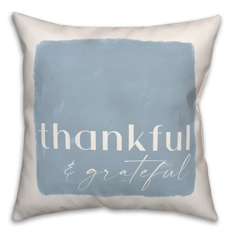  Housse et insert de coussin carré Grateful Thankful, 20 po X 20 po