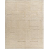 Hand Loomed Wool Geometric Area Rug in Beige