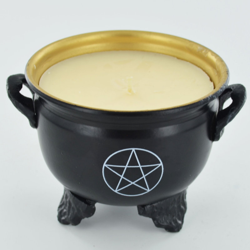Fresh Scented Jar Candle with Metal Holder, Pentagram