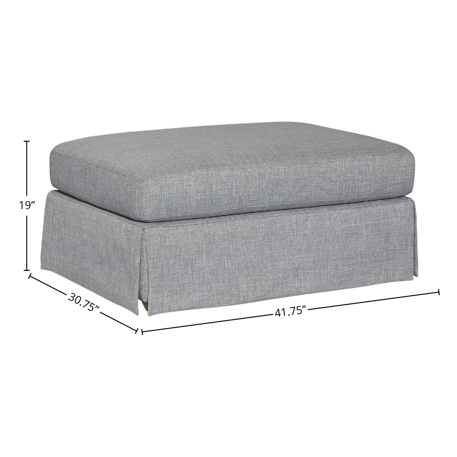 Haley Upholstered Ottoman, Gray