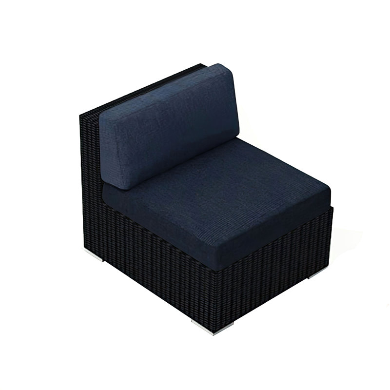 Chaise de patio avec coussin Suffern, Plain tissé Sunbrella® Cast Lagoon
