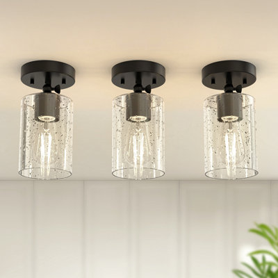 Aftin 1-Light Flush Mounted Wall Sconce Pendant Lighting(3-Pack)