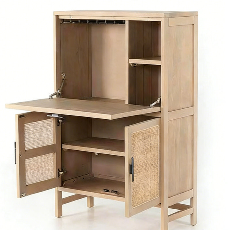 Retro Large-Capacity High-Quality Sideboard, Burlywood