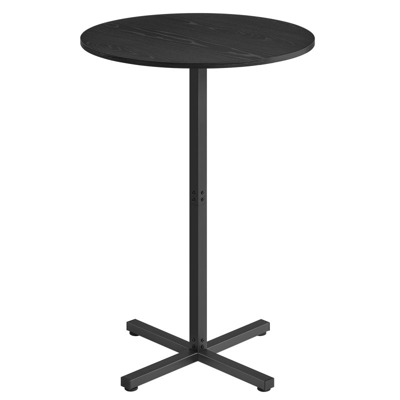 Round Metal Base Dining Table, Ebony Black