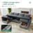 U-Shaped Sleeper Sectional Reversible Modular Sectional Sofa-786947390