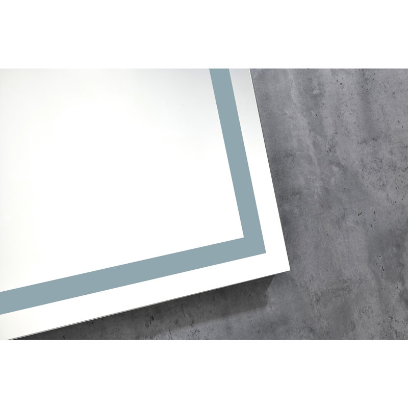 Miroir de salle de bain à DEL avec éclairage 26 * 38 - Lumen élevé, brouillard, gradateur, améliorant les soins de la peau, aluminium, blanc 26 x 38 avec fonction de brouillard, réglable,