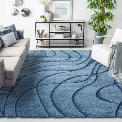 Ashal Abstract Blue Area Rug