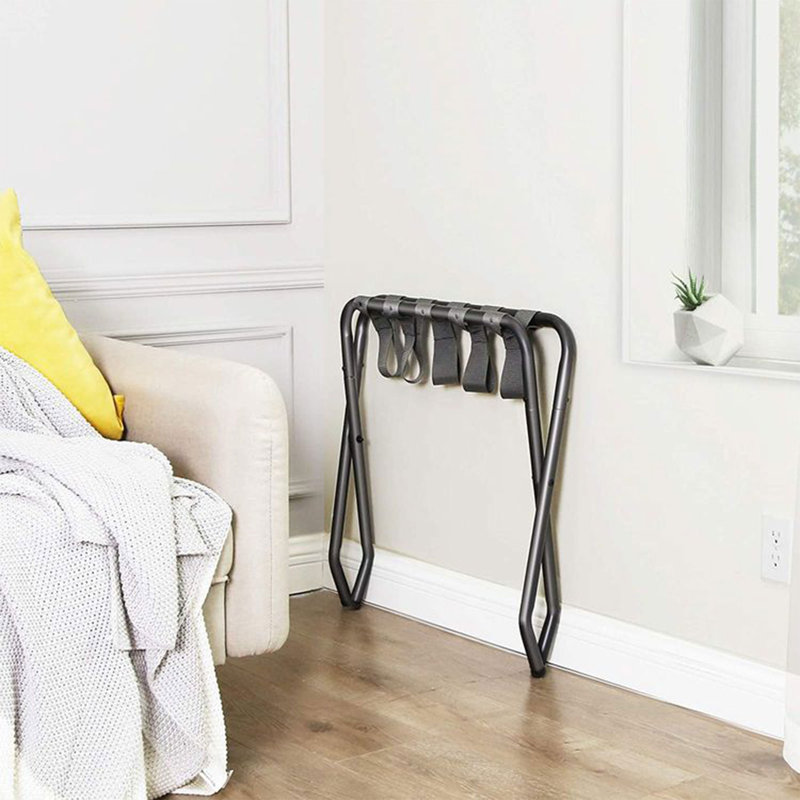 Folding Metal Luggage Rack, Gray