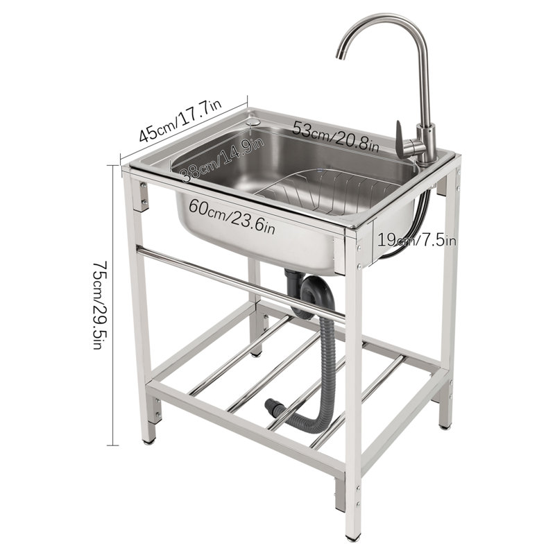 Station de lavage des mains avec robinet L 23,6 po x l 17,7 po
