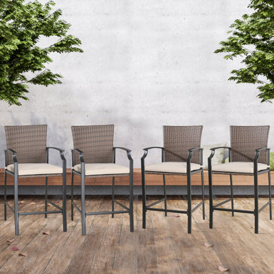 Airic 27" Patio Bar Stool with Cushion
