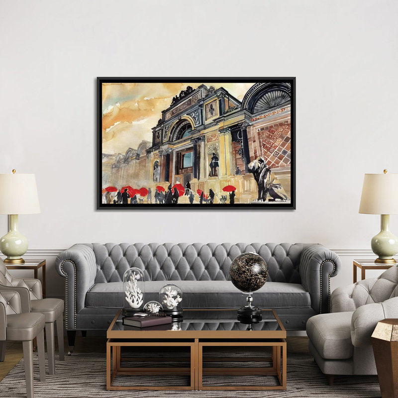 «Glyptotek» par Maja Wronska, impression sur toile, H 40 po x l 60 po x P 1,5 po, Toile avec cadre noir, Pas de tapis