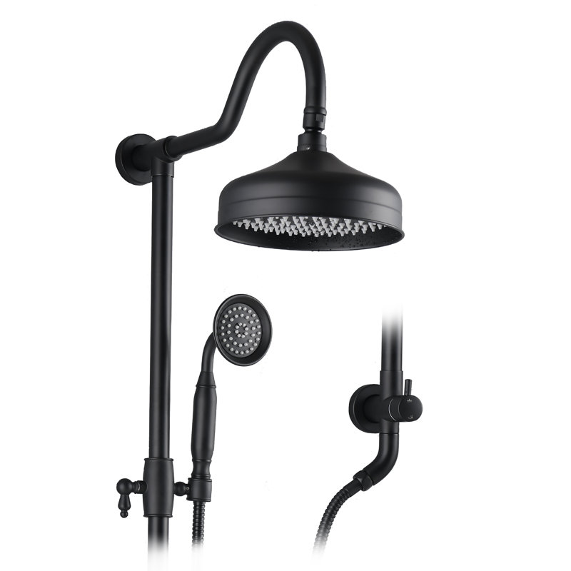 Pomme de douche à main double, Noir mat