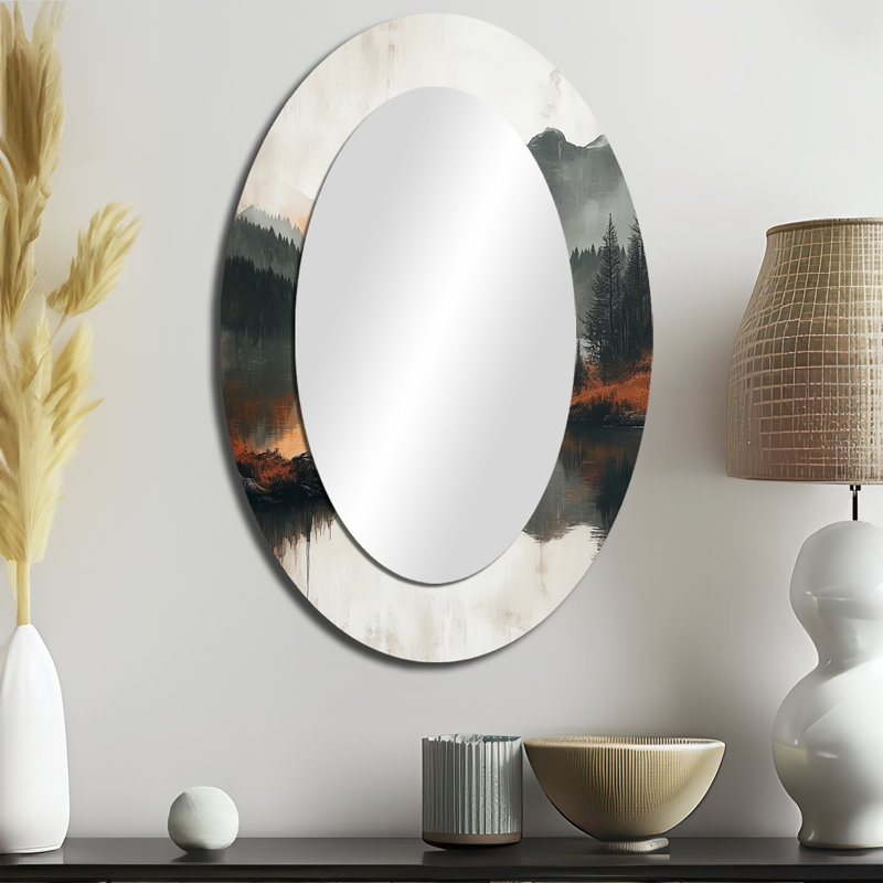 Miroir mural gris et gris, 36 po x 24 po