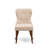 7-Pc Modern Dining Set Includes a Pedestal Kitchen Table and 6 Light Tan Linen Fabric Chairs with Button Tufted- Antique Walnut-723018312-719699835