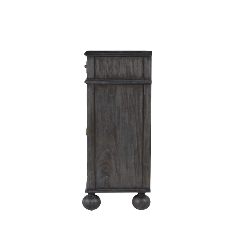 Ezekiel 2 - Door Accent Cabinet, Cerused Forest Black